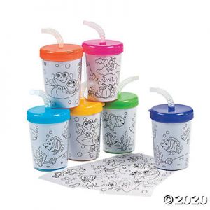 Create Your Own Cups With Lids & Straws, Dozen
