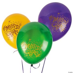 Mardi Gras 11 Latex Balloons