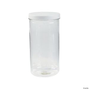 Tall Jars.plastic With Twist On/off Plastic Lid, 8 X 4 Diam