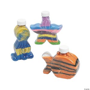 Under The Sea Plastic Sand Art Bottles 12/pack