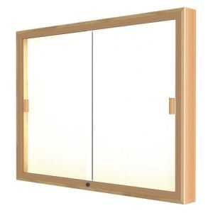 Legacy Display Cabinets  48"w X 36"h X 4"d  Wall Case, Plaque Back, Natural Oak Finish, Champagne Trim