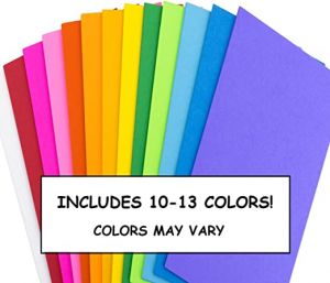 Bright Word Cards, 80 4"x11.5" Cardstock,8 Bright Colors