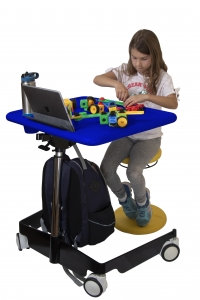 Kore Design Kids Sit-stand Mobile Student Desk, Adjustable 31"-38", Blue