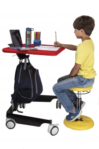 Kore Design Kids Sit-stand Mobile Student Desk, Adjustable 31"-38", Red