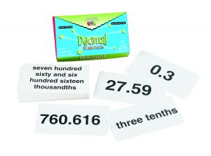 Decimal Flash Cards, 105 Double-sided Cards