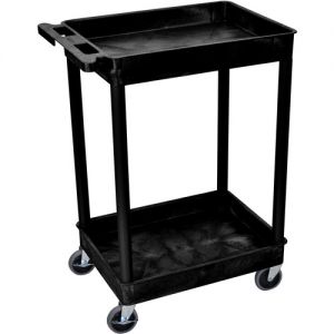 2 Shelf Black Tub Cart With