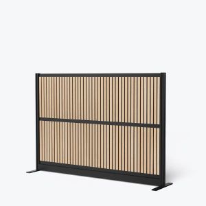 Modular Wall 70 x 48 - Wood Slats and Black Frame