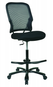 Big Man s Dark Airgrid Back With Black Mesh Seat Double Layer Seat Drafting Chair - Black