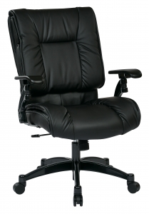 Black Bonded Leather Conference Chair - Black