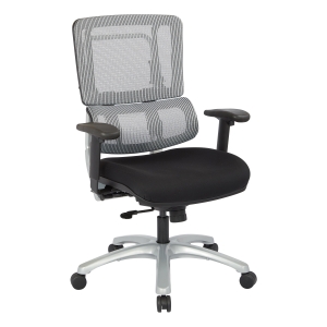 Vertical Grey Mesh Back Chair With Silver Base - Black