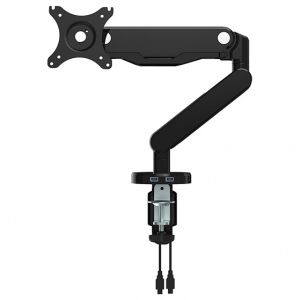 Single Monitor Arm With Dual Usb 3.0 Port In Black Finish