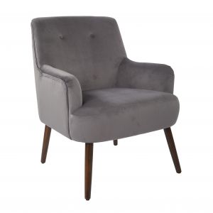 Chatou Chair In Charcoal Fabric With Cordovan Legs