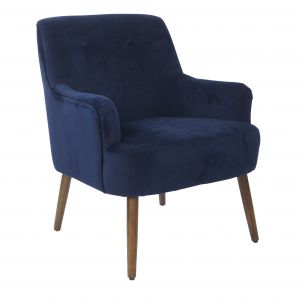 Chatou Chair In Midnight Blue Fabric With Cordovan Legs