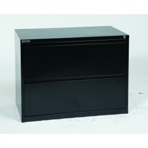 36" Wide 2 Drawer Lateral File With Core-Removable Lock & Adjustable Glides(Black)