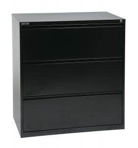 36" Wide 2 Drawer Lateral File With Core-removeable Lock & Adjustable Glides(black)