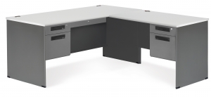Executive Series Lshaped Panel End Desk With Right Pedestal Return