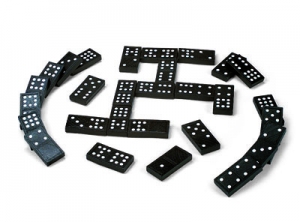 Wooden Dominoes Double Six, Set Of 28 - Black Only