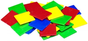 Color Tiles, Thin Plastic, 4 Colors, Set Of 400 