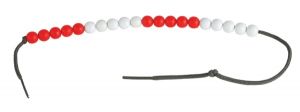 20 Round Beads 1 String (10 Red, 10 White) 