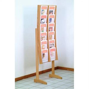 Wooden Mallet Ac12-fsbh 6 X 2 In. Stance 12 Pocket Curved Floor Display - Black Mahogany Light Oak