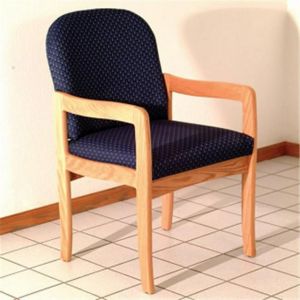 Wooden Mallet Prairie Collection Guest Chair, Standard Leg, Arch Blue, Light Oak