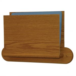 Wooden Mallet Open End Letter Size File Holder, Oval Mount, Light Oak
