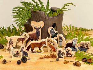 Woodland Animal Families Wooden Characters