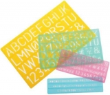 Westcott Lettercraft 4 Piece Plastic Lettering Stencil Guide Set (02145)