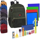 Backpack 19 Inch & 18 Piece School Supply Kit  12 Kits Per Case