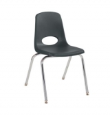 18" Stack Chair With Swivel Glides - Black