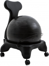 Exercise Ball Chair With Included Hand Air Pump: Fitpro Balance Ball Chair With Wheels And Back Support