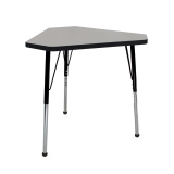 30" X 34" Triangle Thermofused Activity Table With Adjustable Standard Ball Glide Legs, 12-pack - Gray/black
