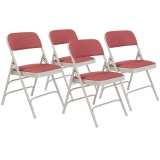 2300 Series Fabric Upholstered Tri-Brace Folding Chair, Supports 500 lb, Cabernet Seat, Cabernet Back, Gray Base, 4/Carton