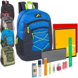 Preassembled 18 Inch  Backpack & 20 Piece School Supply Kit  24 Kits Per Case