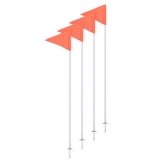 One-piece Economy Soccer Corner Flag Set, Orange Flags